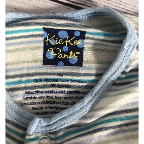 Kickee Pants Newborn Striped Sleep Gown - Picture 2 of 5